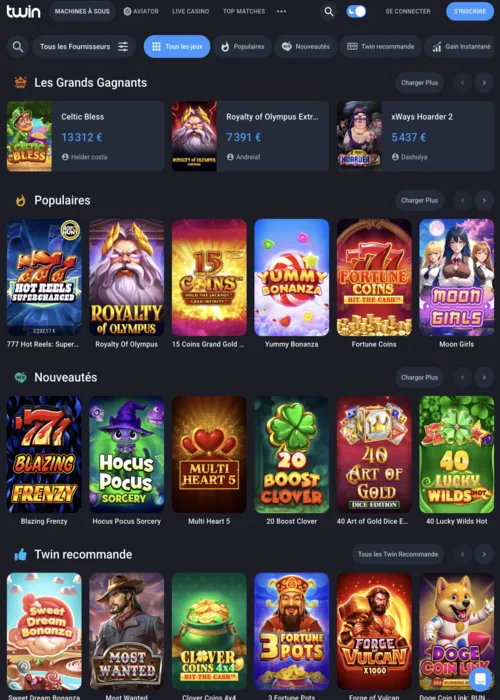 Lobby principal slots duo Twin Casino